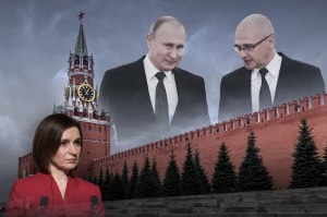 Stânga: Maia Sandu, Vladimir Putin și Serghei Kirienko. Colaj: Ion Mateș / Hotnews. Foto: Profimedia, Dreamstime