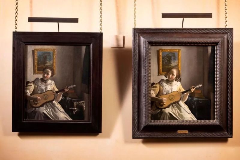 Mister vechi de un secol: Tabloul „The Guitar Player” al lui Vermeer expus alături de o replică