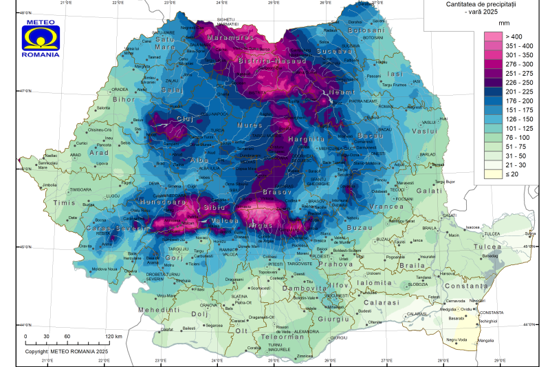 HARTĂ Vara lui 2025 a fost una dintre cele mai secetoase din ultimii 125 de ani. Unde a plouat cel mai puțin