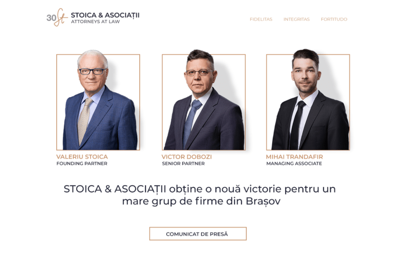STOICA & ASOCIAȚII obține o nouă victorie pentru un mare grup de firme din Brașov