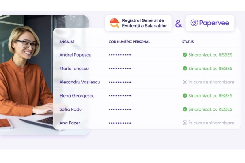 Tranziția de la Revisal la REGES Online devine mult mai simplă cu integrarea dezvoltată de Papervee