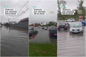 Inundații în municipiul Slobozia Foto: Facebook/ Alexandru Potor