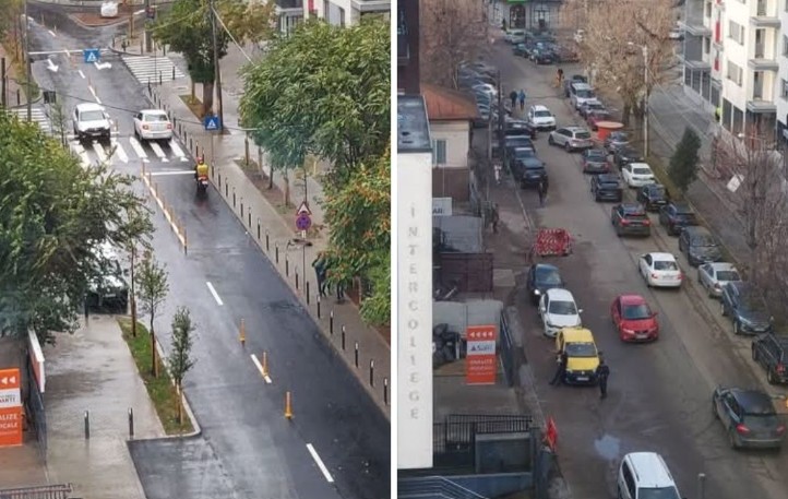 „Comparați atunci și acum”. Cu o poză, primarul Ciucu a stârnit o dezbatere privind locurile de parcare