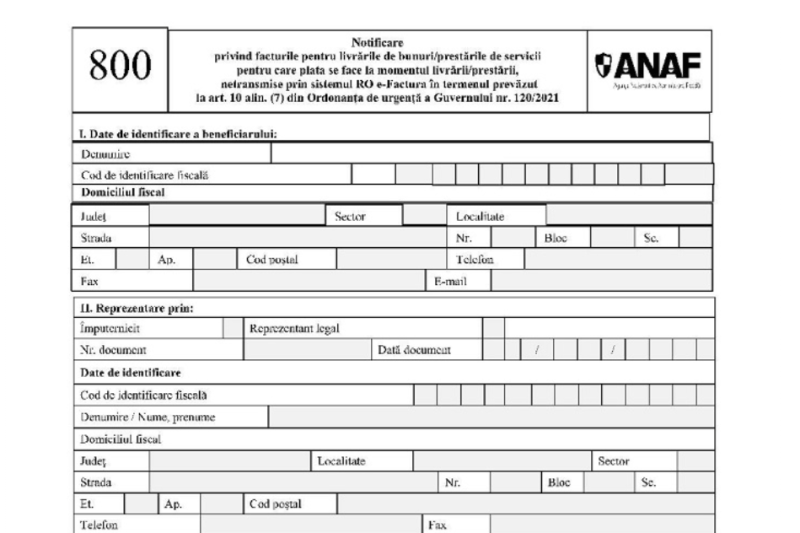 RO e-Factura 2025: ANAF explică ce notificare trebuie să trimită firmele care nu primesc factură electronică, în urma unei achiziții B2B. Formularul 800