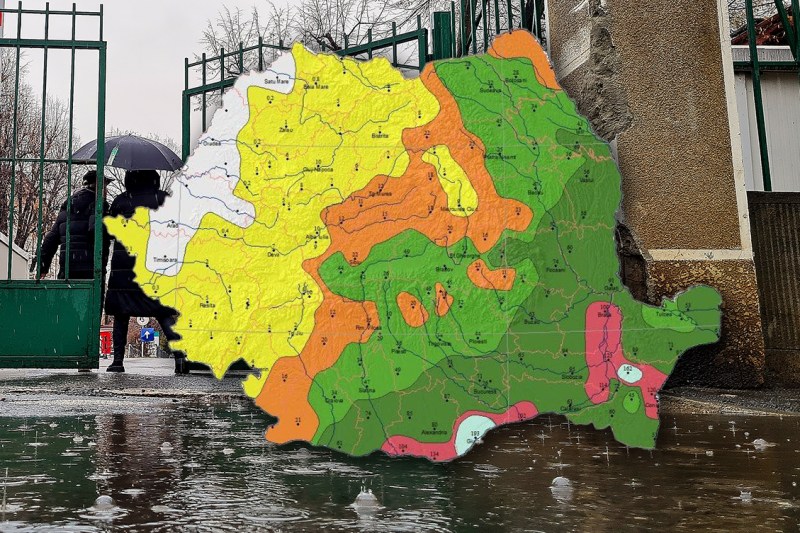 Harta precipitatiilor intre 6 si 8 octombrie 2025 in Romania, in l/mp (sursa ANM)