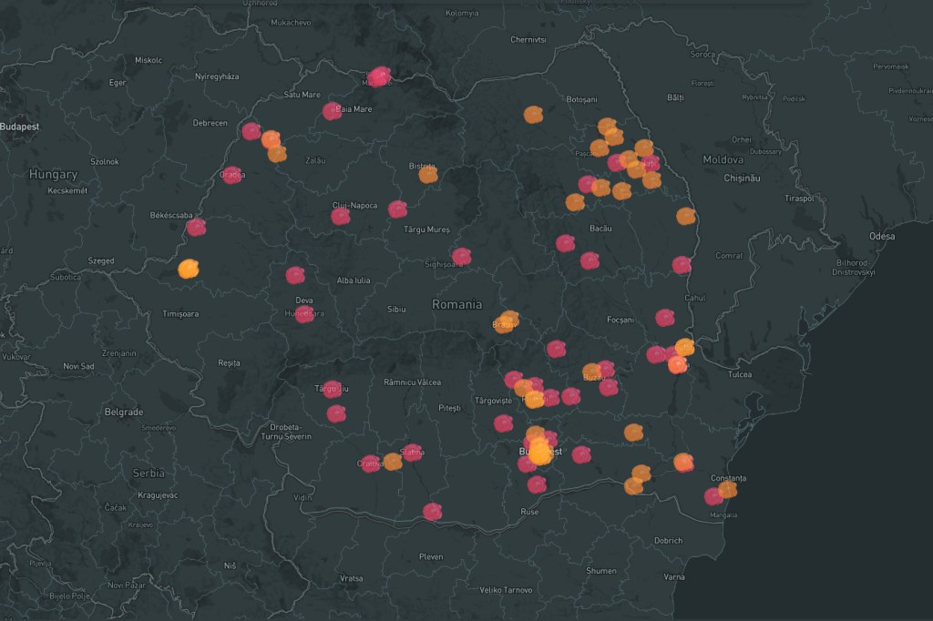 Harta femicidului în 2025. Colectare date: Snoop