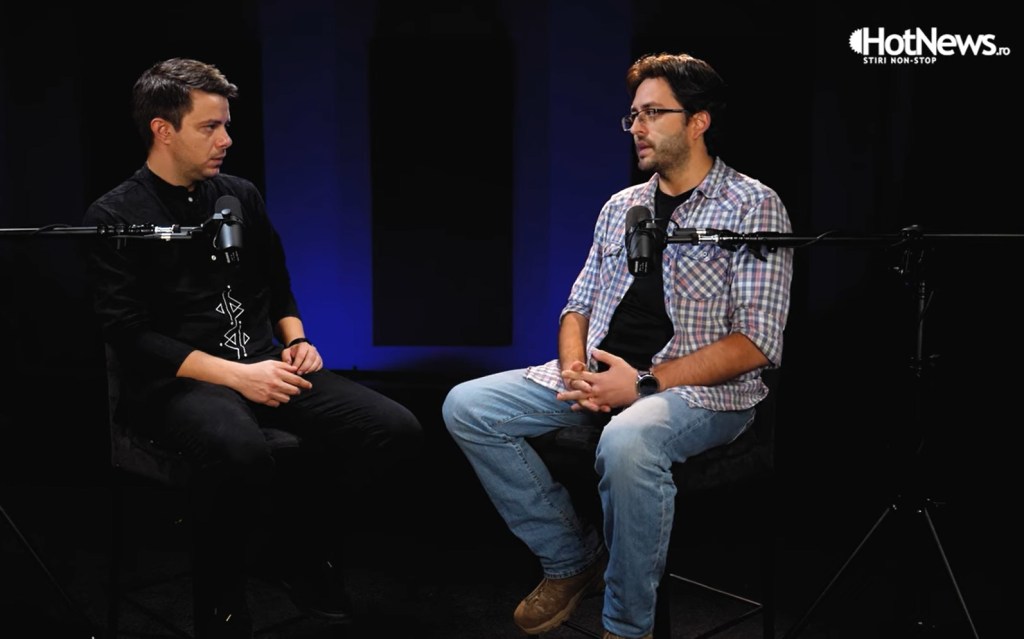 Laurențiu Ungureanu și Victor Cozmei în studioul HotNews