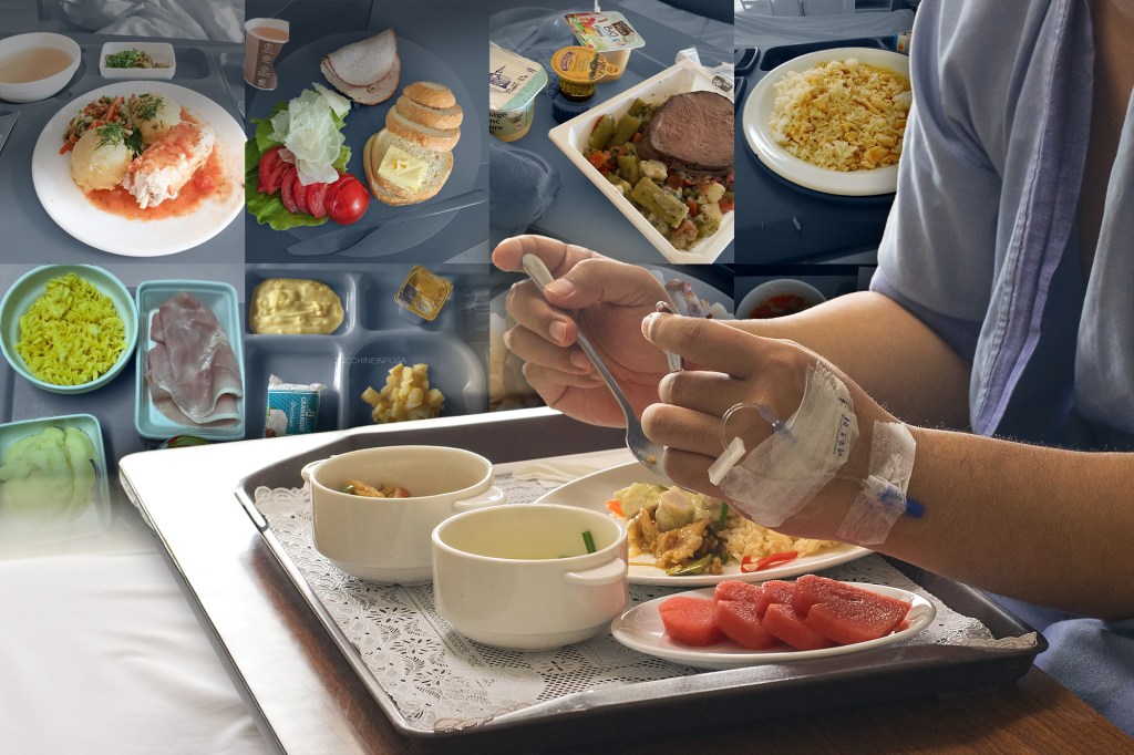 Meniurile servite în mai multe spitale din țări europene. Colaj: Ion Mateș / Hotnews. Foto: Instagram, Shutterstock