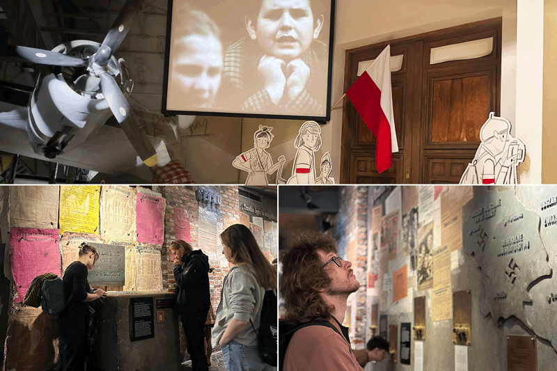 Muzeul Insurecției din Varșovia. Imagini de Adelina Mărăcine și Raluca Ion / Hotnews. Colaj: Ion Mateș / Hotnews