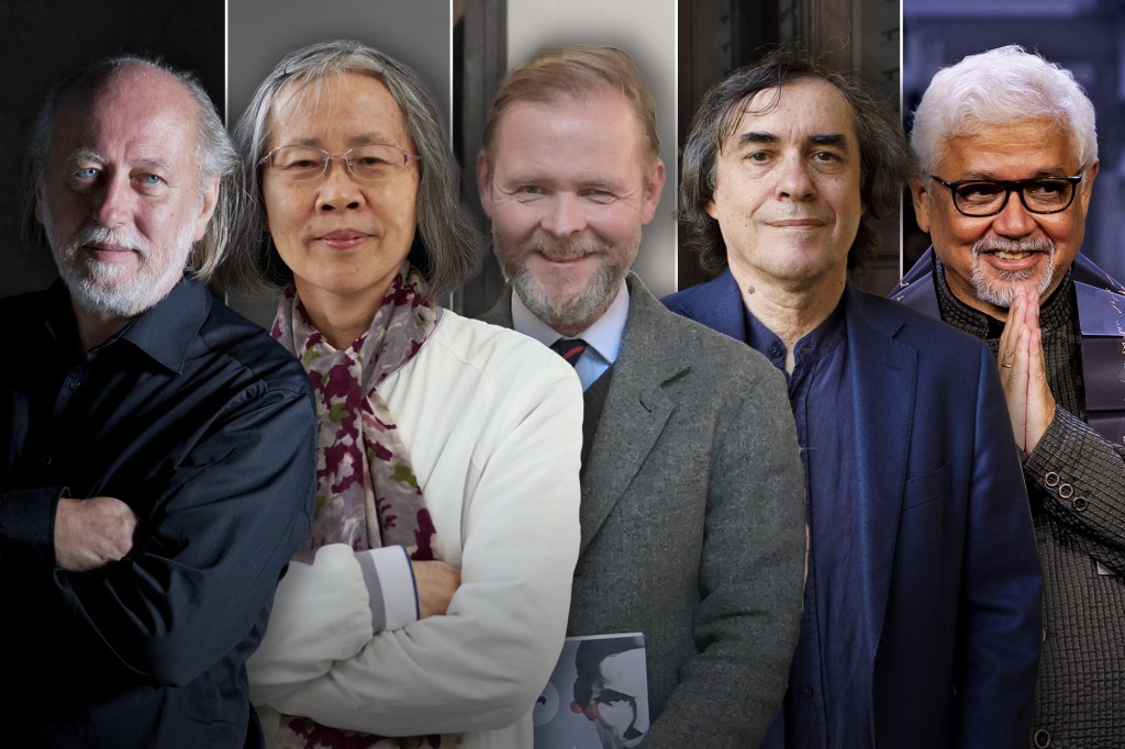 László Krasznahorkai, Can Xue, Christian Kracht, Mircea Cărtărescu și Amitav Ghosh se numără printre scriitorii considerați la Premiul Nobel pentru Literatură. Colaj: Ion Mateș / Hotnews. Foto: Profimedia