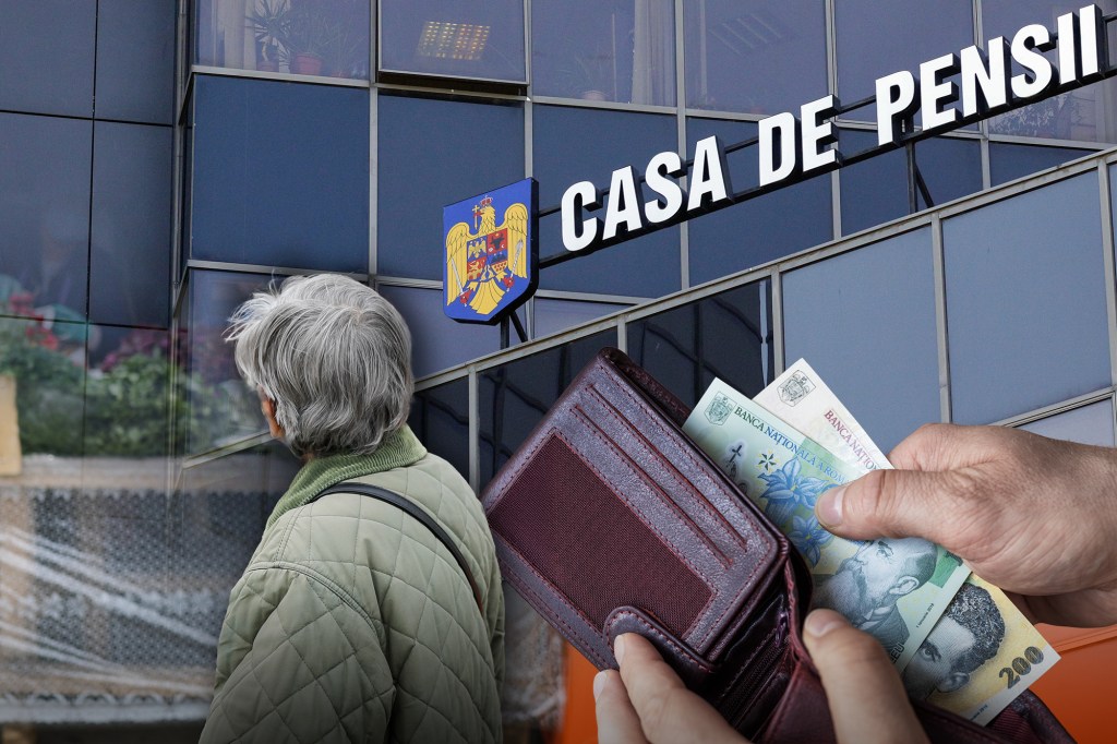 Plata pensiei. Colaj: Ion Mateș / Hotnews. Foto: Inquam Photos / Mălina Norocea și Shutterstock