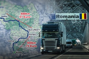 TIR care intră în Bulgaria dinspre România. Foto: Dreamstime, Hotnews. Colaj: Ion Mateș