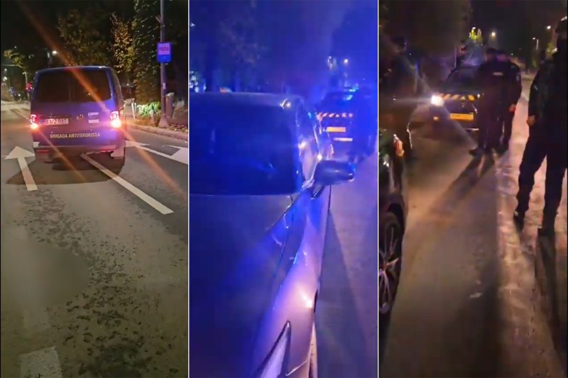 Intervenția din 23 octombrie. Imagini: Jandarmeria Capitalei