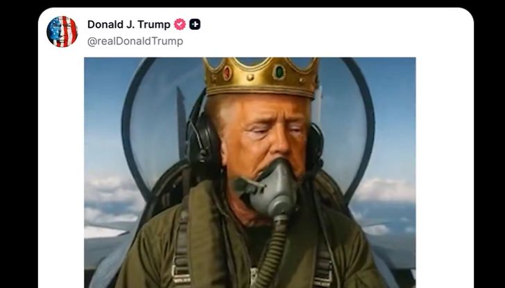 Donald Trump, postări bizare în timpul protestului național „No Kings”: Filmulețe AI cu „Regele Trump” care bombardează protestatarii din New York