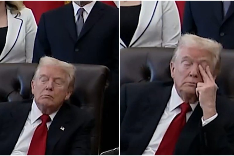 VIDEO Imagini virale cu Trump care se străduiește să rămână cu ochii deschiși la o conferință din Biroul Oval