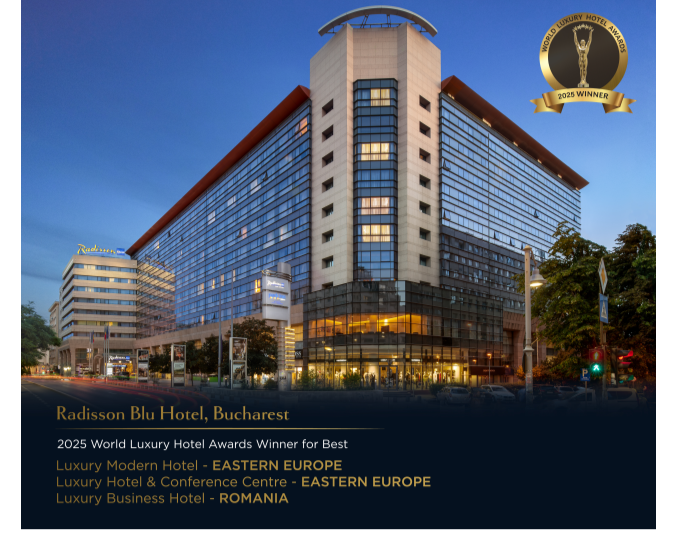 Radisson Blu Hotel, București, distins cu cele mai înalte premii la competiții internaționale și locale din industria ospitalității