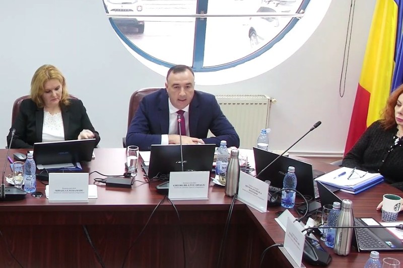 Liviu Odagiu, în timpul discursului său de azi, din ședința CSM. Foto: captură video CSM