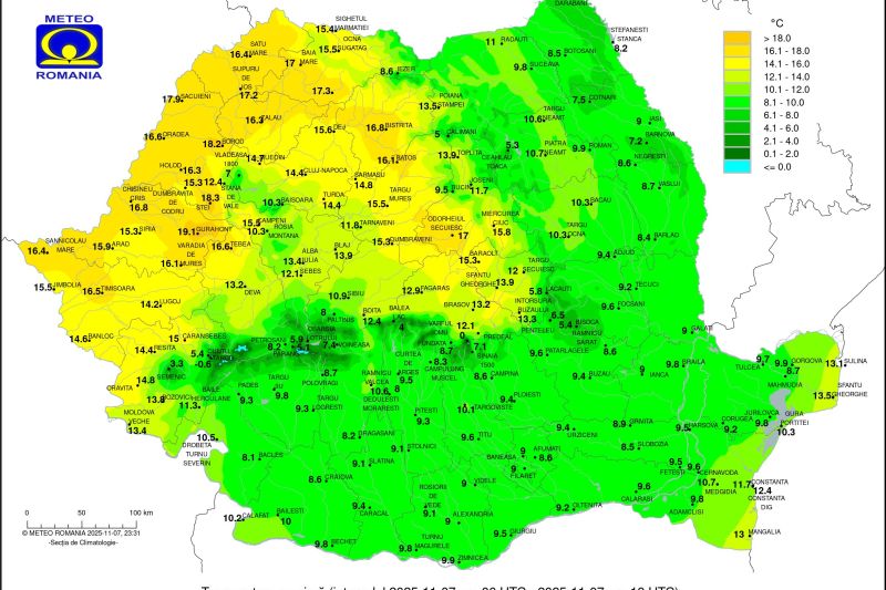 HARTĂ Două zile meteo inedite. Când la „polii frigului” temperaturile au fost mai mari decât în cei ai căldurii