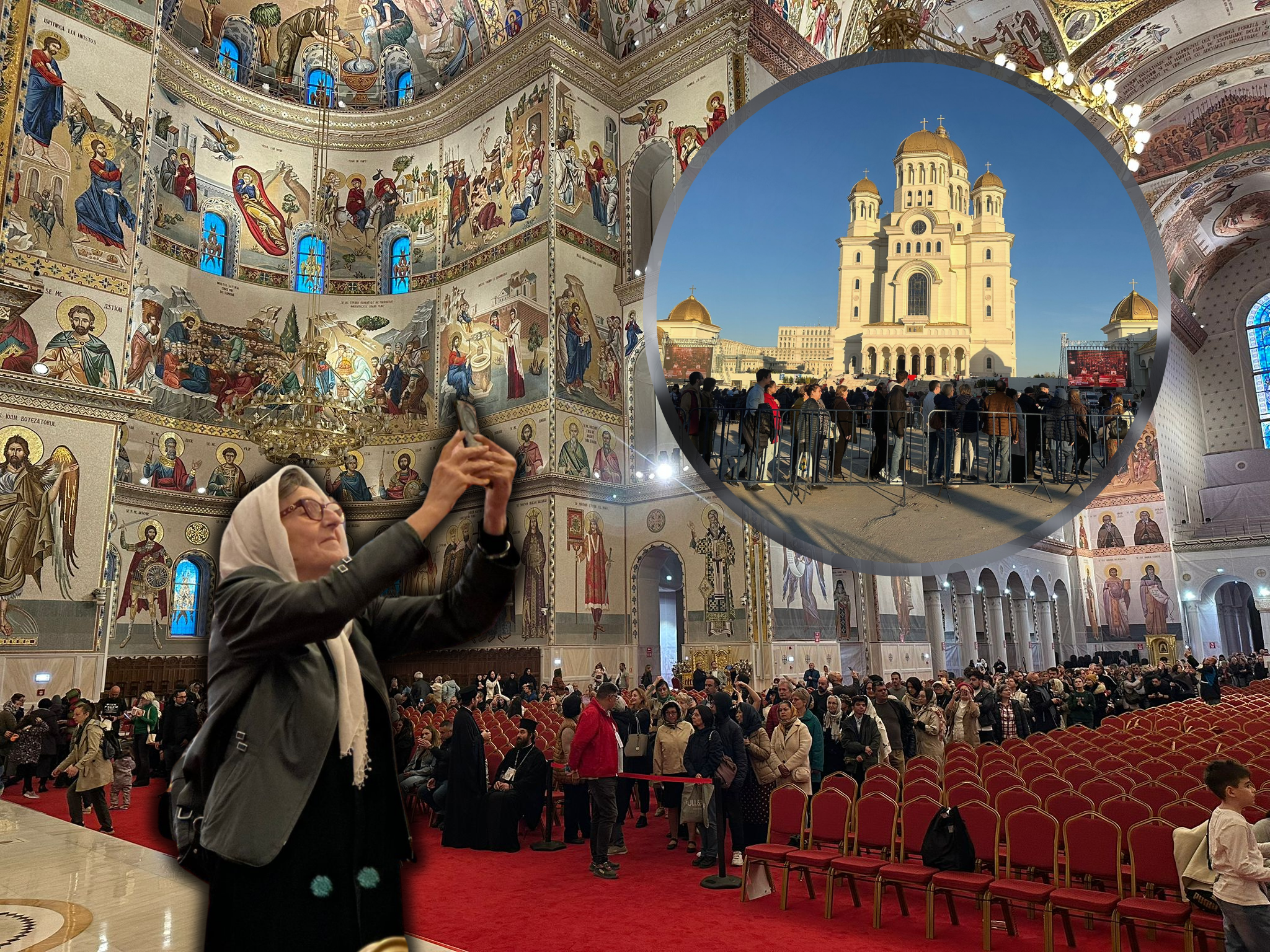 VIDEO REPORTAJ Discuții despre Inteligența Artificială cu oamenii care stau la coadă ca să viziteze Catedrala Națională: studenți la Informatică, la ASE, părinți și bunici. „Și la Vatican am stat la c