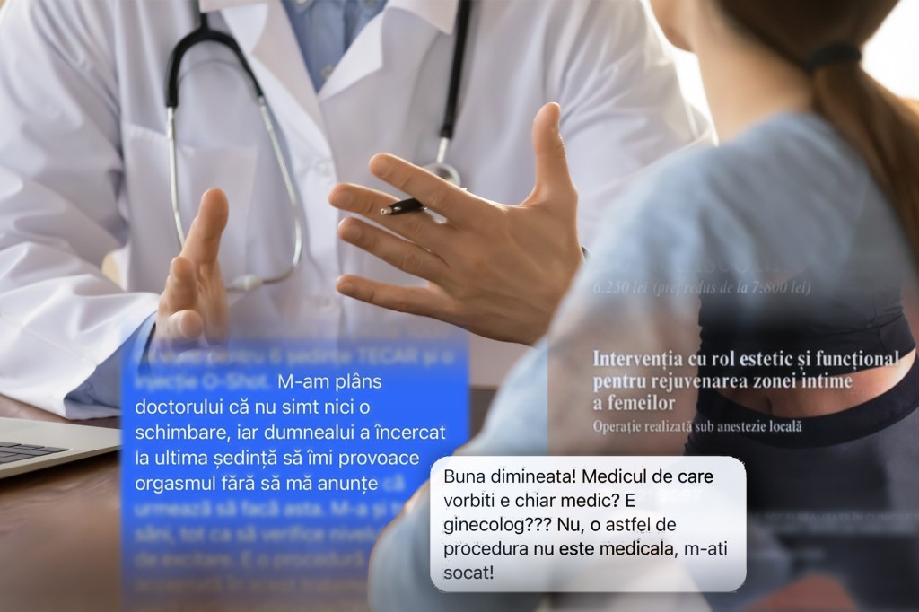 Experiența unei femei, povestită pe un grup medical. Fotografie fundal / Shutterstock. Colaj: Ion Mateș / Hotnews