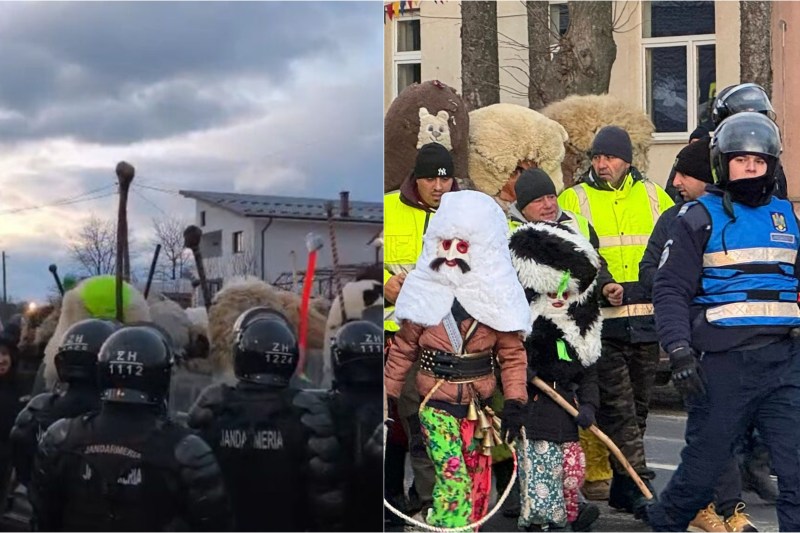 VIDEO Bătaia cu ciomegele de la Ruginoasa a fost oprită de jandarmi cu gaze lacrimogene / Explicația forțelor de ordine
