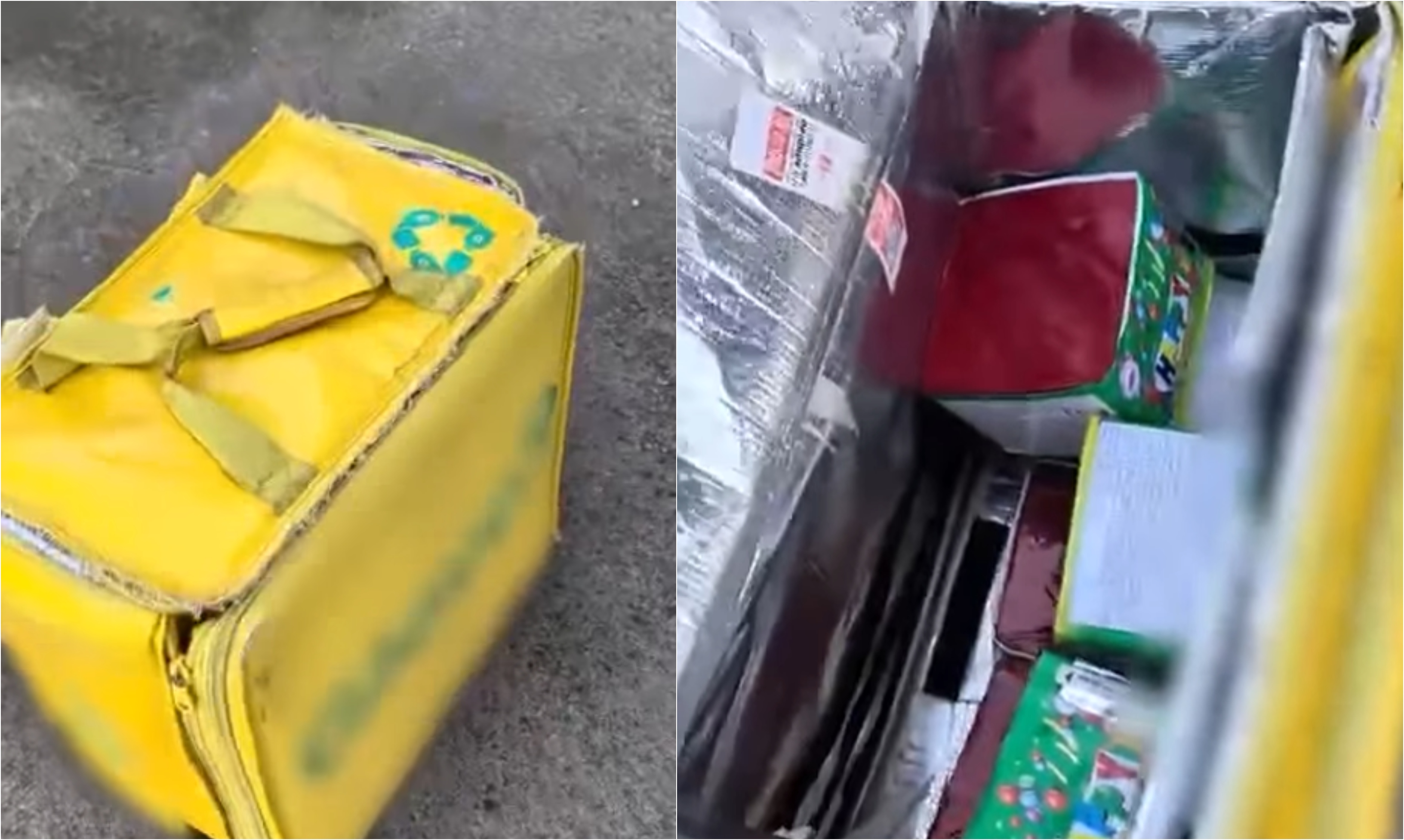 Petarde ascunse într-o geantă de livrat mâncare