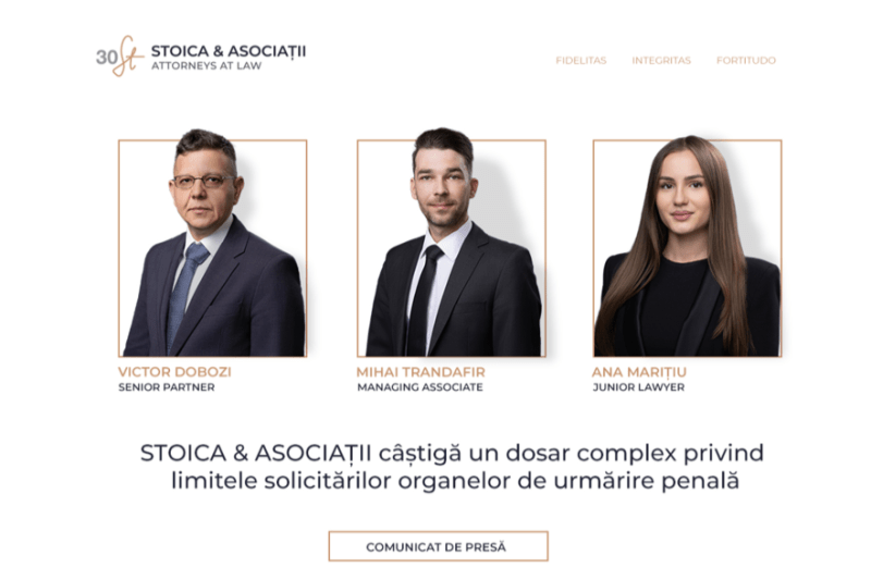 STOICA & ASOCIAȚII câștigă un dosar complex privind limitele solicitărilor organelor de urmărire penală