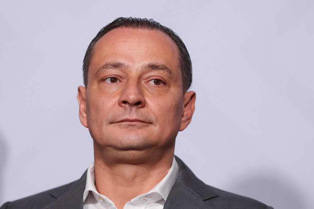 Daniel Băluță, după aflarea rezultatelor exit-poll pentru alegerile pentru Primăria Capitalei, 7 decembrie 2025. Inquam Photos / Octav Ganea