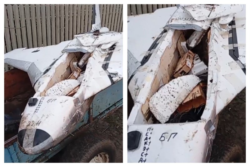 VIDEO Dronă găsită pe câmp și plimbată de un localnic cu remorca, într-un sat din Republica Moldova