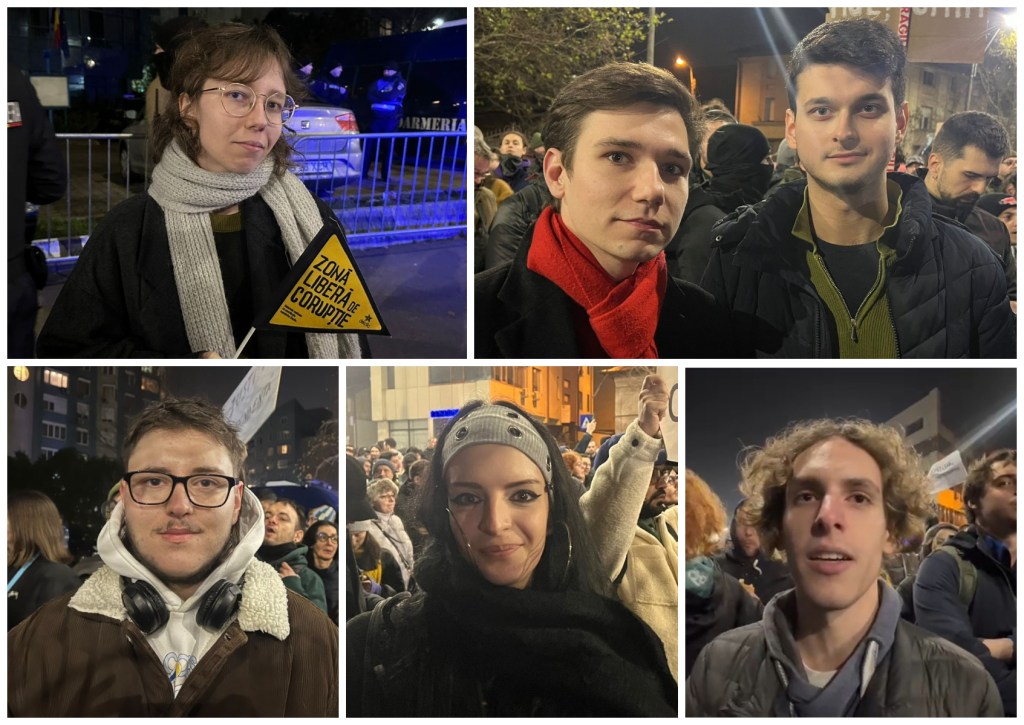 Manifestanți prezenți la protestul din fața sediului CSM, 10 decembrie 2025. Foto: HotNews / Adelina Mărăcine / Ștefania Gheorghe