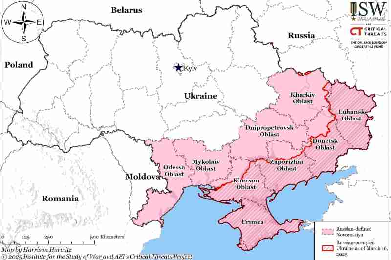 Ce este „Novorossia”, porțiunea vastă din Ucraina revendicată de Putin în mijlocul negocierilor de pace, care poate aduce Rusia la granița cu România