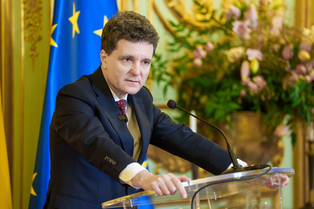 Nicușor Dan, declarații de presă în timpul vizitei în Franța Foto: Administrația Prezidențială