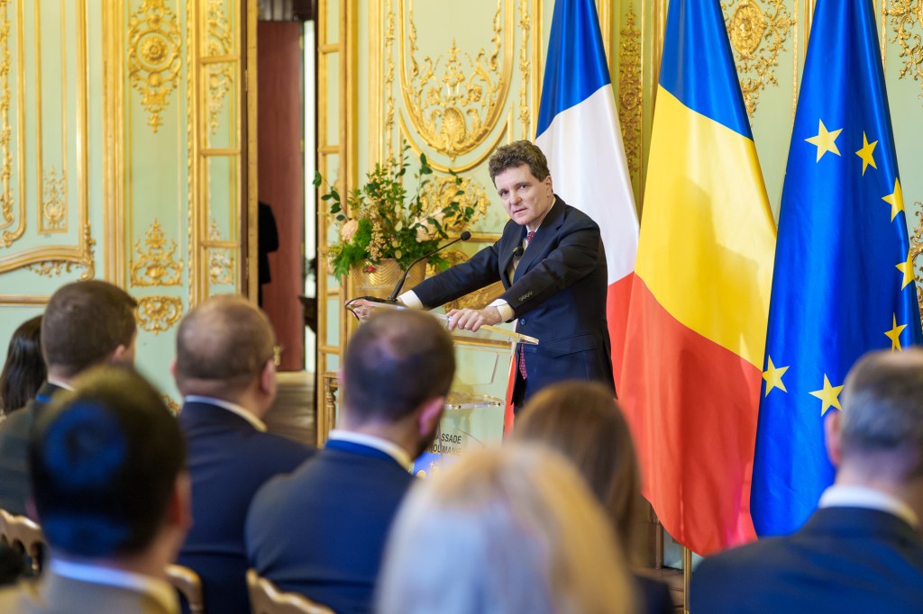 Nicușor Dan, declarații de presă în timpul vizitei în Franța Foto: Administrația Prezidențială