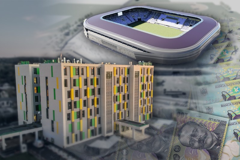 Tăiate de pe lista inițială a Guvernului, stadioanele de sute de milioane de euro continuă să se construiască, pe semnătura primăriilor. Vom avea 15 stadioane noi și avem 3 spitale noi 