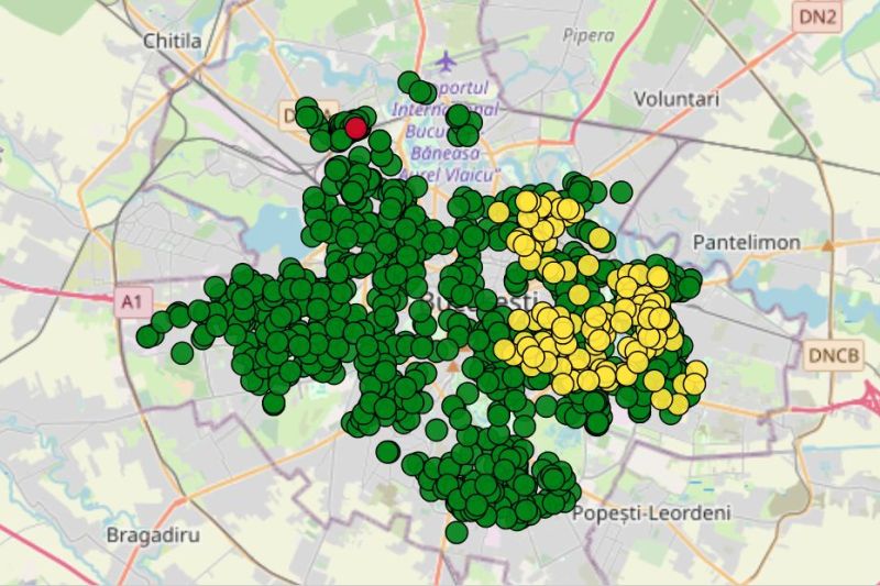 Avarie majoră la sistemul de termoficare din București. Peste 1.000 de blocuri, fără apă caldă și căldură – hartă