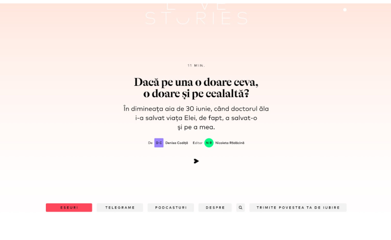 În dimineața aia de 30 iunie, când doctorul i-a salvat viața Elei, a salvat-o, de fapt, și pe a mea