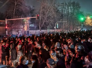 Imagine de la protestele din Teheran, din luna ianuarie Foto: Profimedia