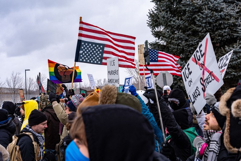 Protest în Minnesota față de acțiunile Serviciului american de imigrație (ICE), 19 ianuarie 2026. Foto: Jen Golbeck/SOPA Images / Shutterstock Editorial / Profimedia