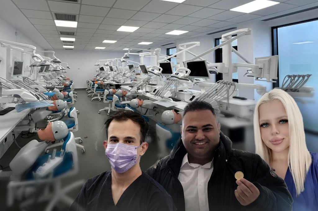 Studenți la medicină dentară. Foto: Hotnews. Colaj: Ion Mateș