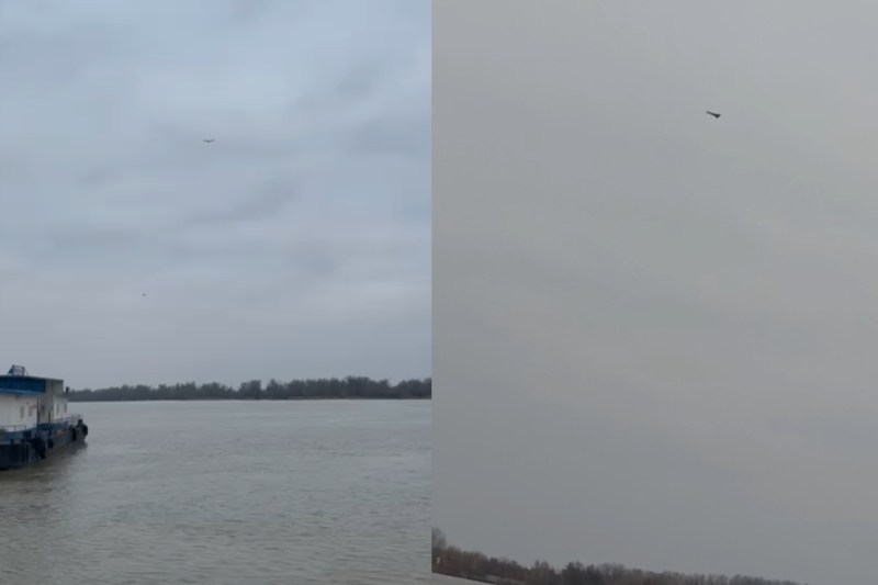 VIDEO Cum arată în zbor drona de azi-dimineață, care se îndrepta spre nordul județului Tulcea. „S-au tras focuri de artilerie”