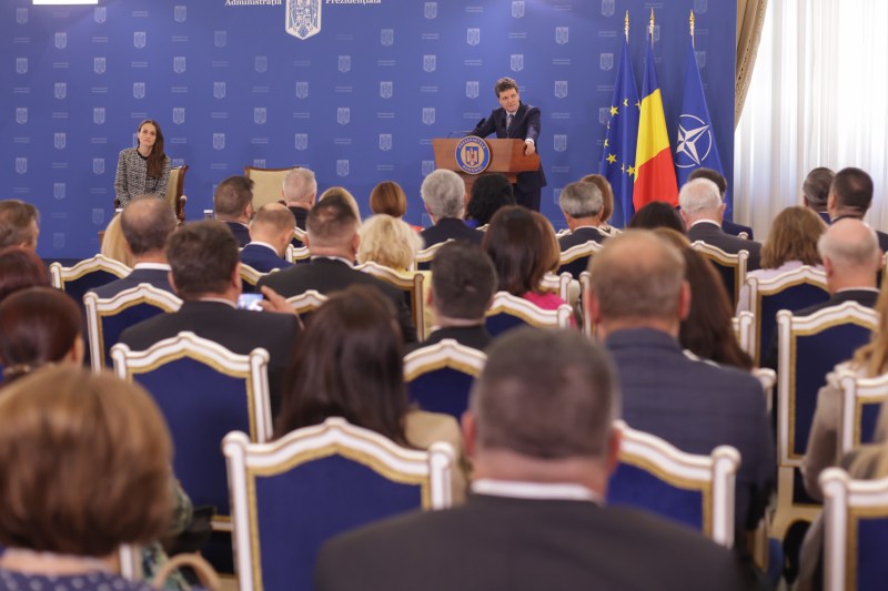 Nicușor Dan, în fața șefilor misiunilor diplomatice, la Palatul Cotroceni. Foto: Inquam Photos / George Călin