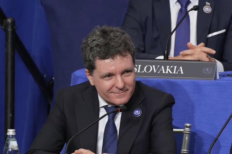 Nicușor Dan în timpul discursului din cadrul reuniunii Consiliului de Pace de la Washington. Captură foto: White House