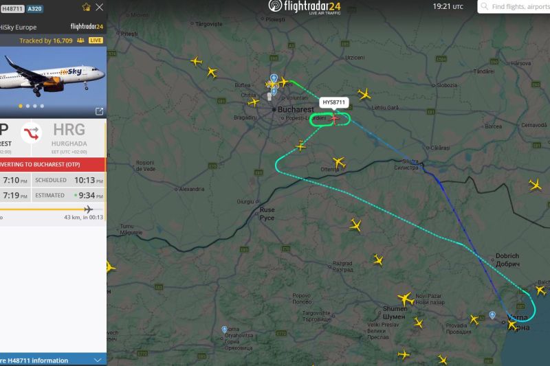 Avion cu aproape 200 de oameni la bord, întors la scurt timp de la plecarea de pe Aeroportul Otopeni din cauza unor probleme tehnice. După o oră de survol pentru a consuma combustibil, avionul a aterizat în siguranță