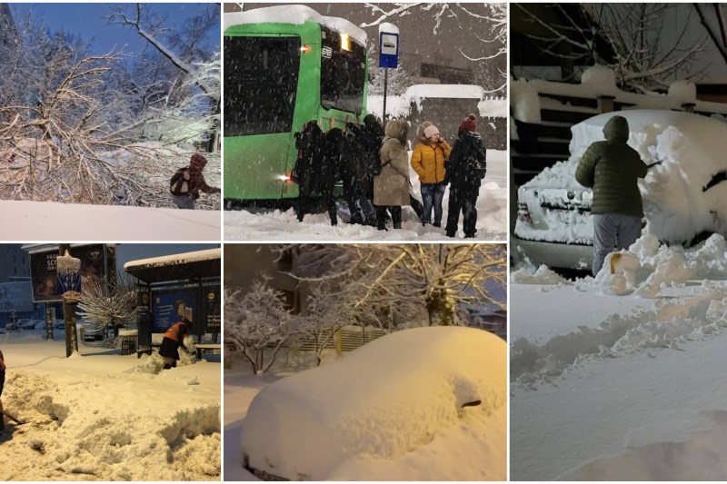 Urmările codului roșu de ninsori din București Foto: MeteoPlus, Info Trafic București si Ilfov - Facebook