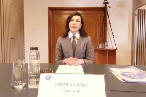 Procuroarea Cristina Chiriac în timpul interviului pentru șefia Parchetului General. Foto: M. Justiției