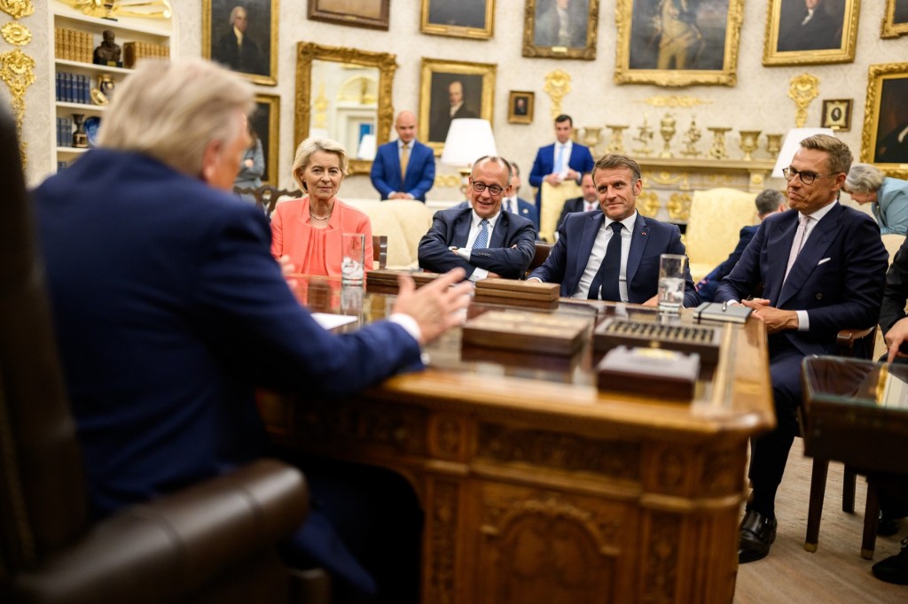 Întâlnirea lui Donald Trump cu liderii europeni la Casa Albă, 18 august 2025. Foto: Daniel Torok/Zuma / SplashNews.com / Splash / Profimedia