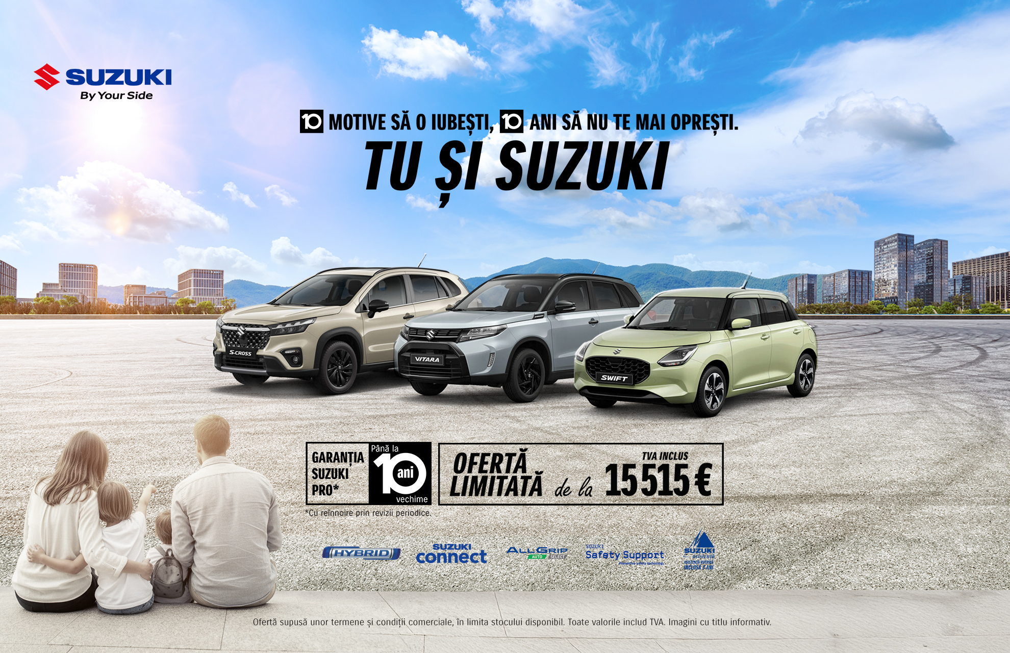 Suzuki lansează programul de garanție de până la 10 ani. Tu ai peste 10 motive sa alegi un model Suzuki cu acest nou program!