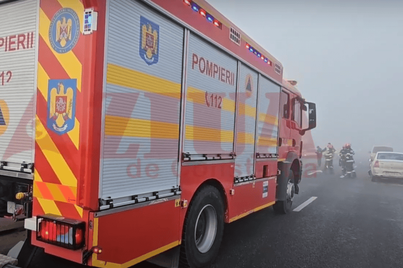 VIDEO Accident în lanț pe DN3, la ieșirea din Constanța. Două persoane rănite, mai multe mașini implicate