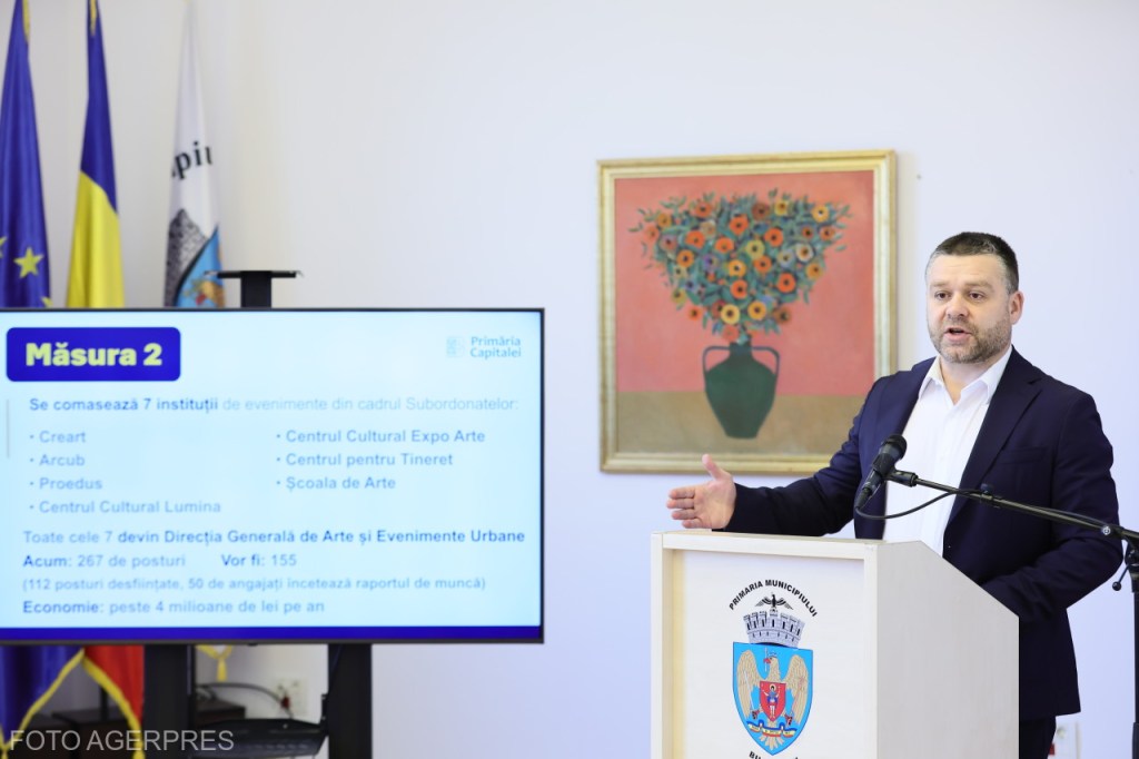 Conferința de presă susținută de primarul general Ciprian Ciucu, 26 martie 2026. Foto: Silviu Matei / Agerpres