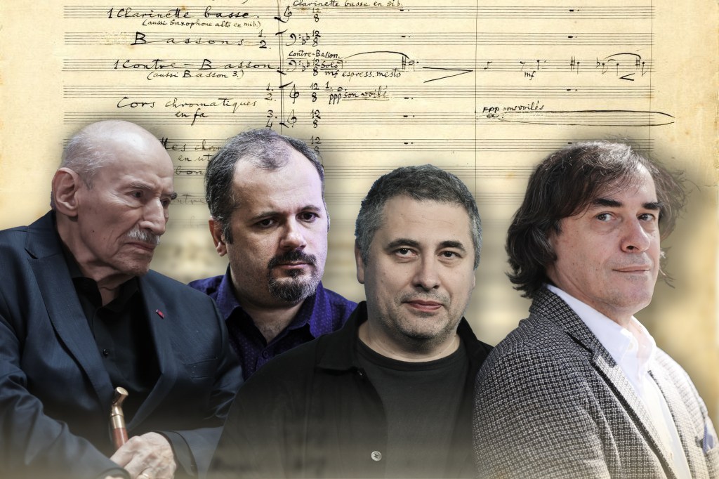 Stânga: Victor Rebengiuc, Radu Vancu, Radu Jude și Mircea Cărtărescu. Foto: Inquam Photos, Profimedia. Colaj: Ion Mateș / HotNews